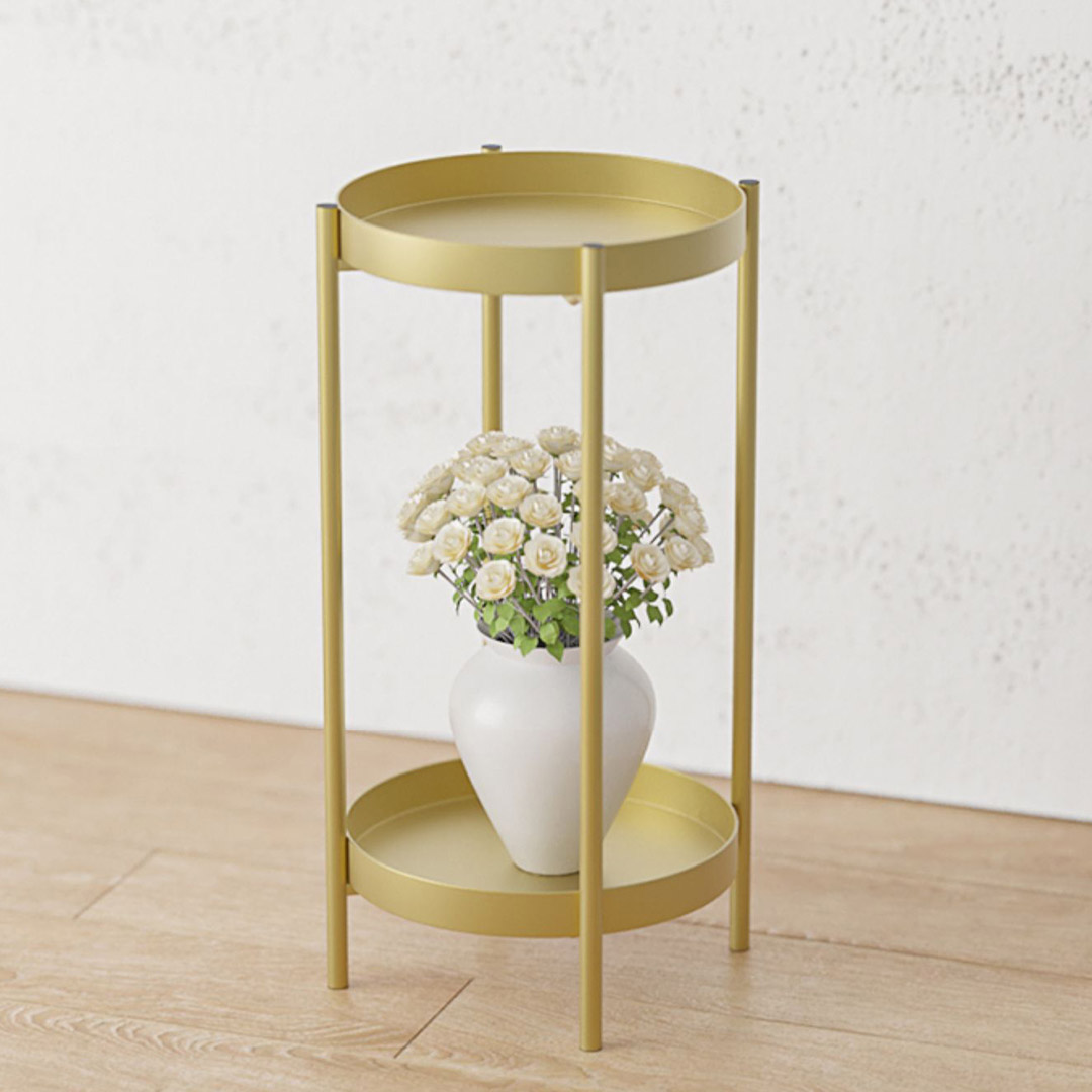 SOGA 2 Layer 50cm Gold Metal Plant Stand Flower Pot Holder Corner Shelving Rack Indoor Display, Home & Living, Home Decor, Indoor Pots, Planters and Plant Stands, , ,  - NZ DEPOT 8