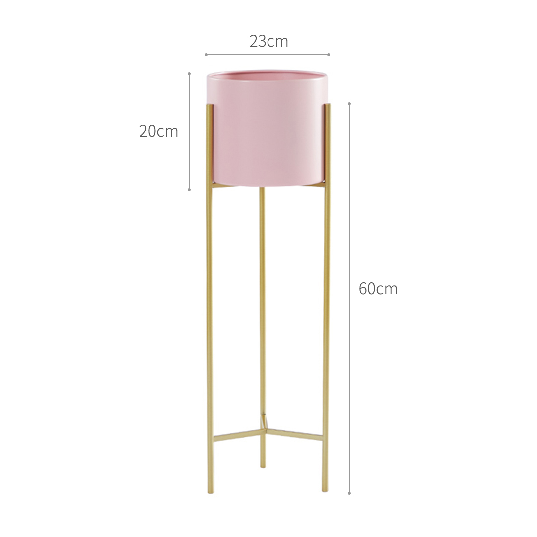 SOGA 2 Layer 60cm Gold Metal Plant Stand with Pink Flower Pot Holder Corner Shelving Rack Indoor Display, Home & Living, Home Decor, Indoor Pots, Planters and Plant Stands, , ,  - NZ DEPOT 2