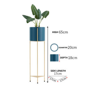 SOGA 2 Layer 65cm Gold Metal Plant Stand with Blue Flower Pot Holder Corner Shelving Rack Indoor Display, Home & Living, Home Decor, Indoor Pots, Planters and Plant Stands, , ,  - NZ DEPOT 2