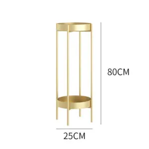 SOGA 2 Layer 80cm Gold Metal Plant Stand Flower Pot Holder Corner Shelving Rack Indoor Display, Home & Living, Home Decor, Indoor Pots, Planters and Plant Stands, , ,  - NZ DEPOT 2