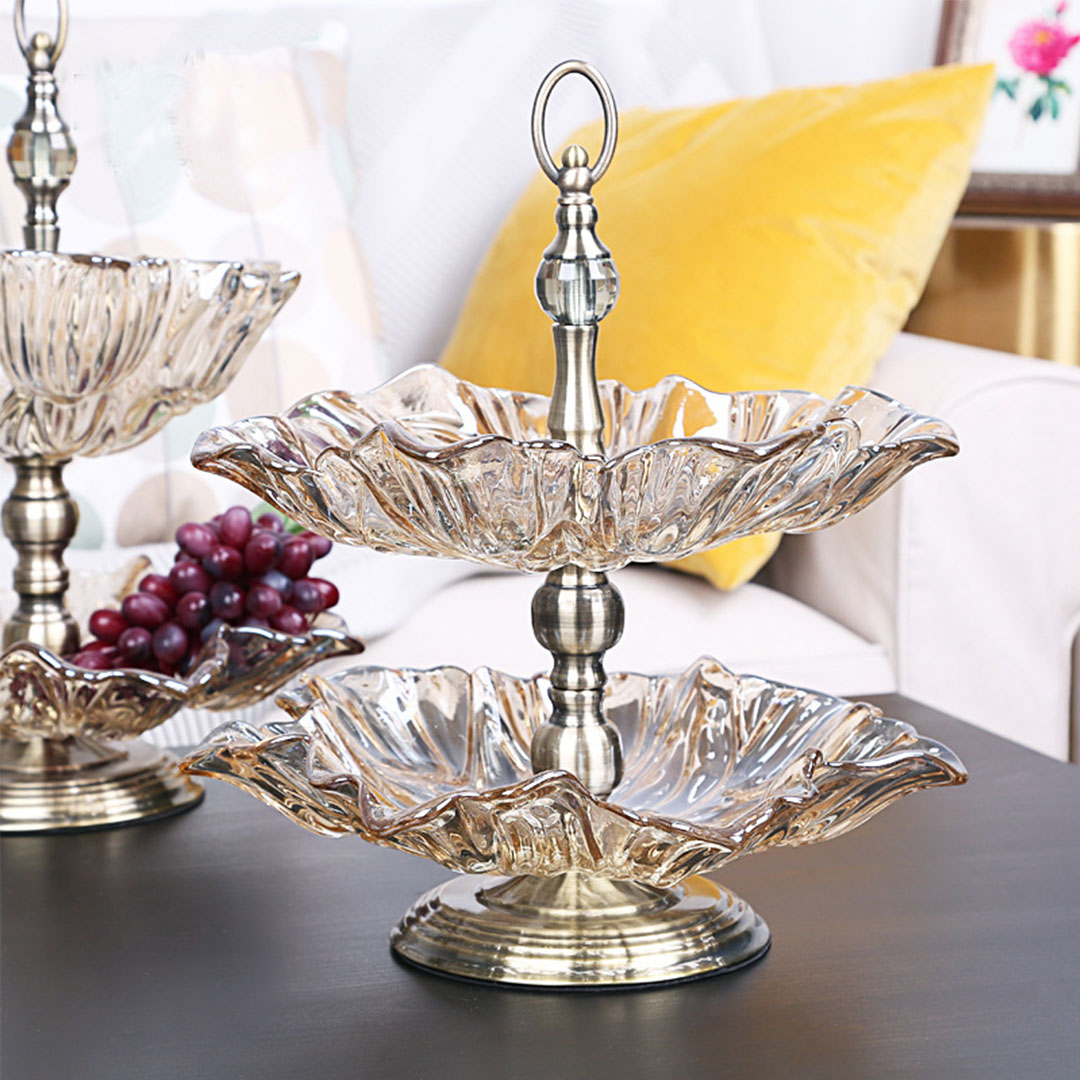 Soga 2 Tier Bronze Lotus Vertex Crystal Glass Fruit Bowl Candy Holder Countertop Dessert Serving Basket Decor, Kitchenware, Food Preperation, Food Prep, Cleaning &Amp; Organising, ,  - Nz Depot 4