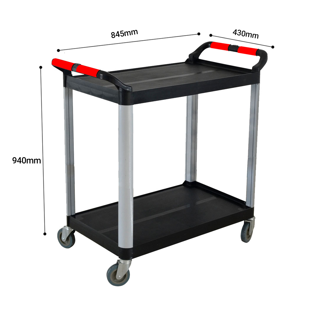 Soga 2 Tier Food Trolley Portable Kitchen Cart Multifunctional Big Utility Service With Wheels 845X430X940Mm Black, Business &Amp; Industrial, Food Service, Food Service Carts, , ,  - Nz Depot 6