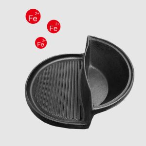 SOGA 2 in 1 Cast Iron Ribbed Fry Pan Skillet Griddle BBQ and Steamboat Hot Pot, Home & Living, Kitchen & Dining, Cookware, Frying Pans, ,  - NZ DEPOT 2