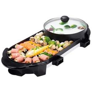 SOGA 2 in 1 Electric Non-Stick BBQ Teppanyaki Grill Plate Steamboat Hotpot 2-8 Person, Home & Living, Kitchen & Dining, Cookware, Griddles & Grill Pans, ,  - NZ DEPOT 2