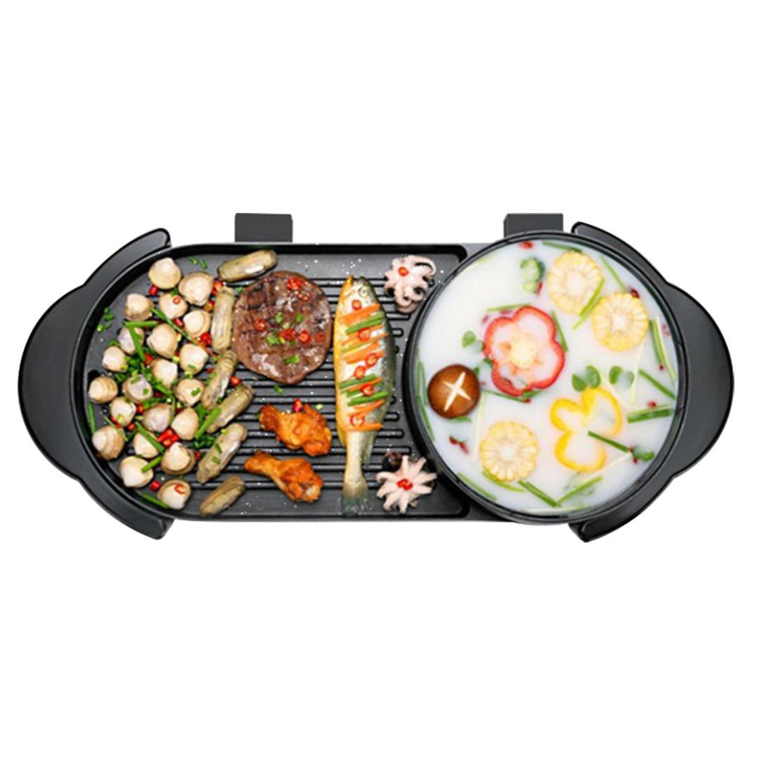 Soga 2 In 1 Electric Non-Stick Bbq Teppanyaki Grill Plate Steamboat Hotpot 2-8 Person, Home &Amp; Living, Kitchen &Amp; Dining, Cookware, Griddles &Amp; Grill Pans, ,  - Nz Depot 1