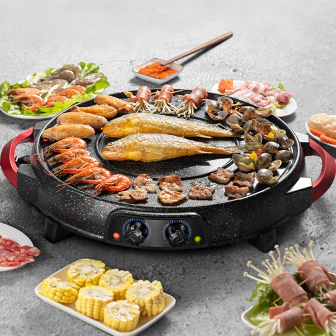 Soga 2 In 1 Electric Stone Coated Grill Plate Steamboat Two Division Hotpot, Home &Amp; Living, Kitchen &Amp; Dining, Cookware, Griddles &Amp; Grill Pans, ,  - Nz Depot 6