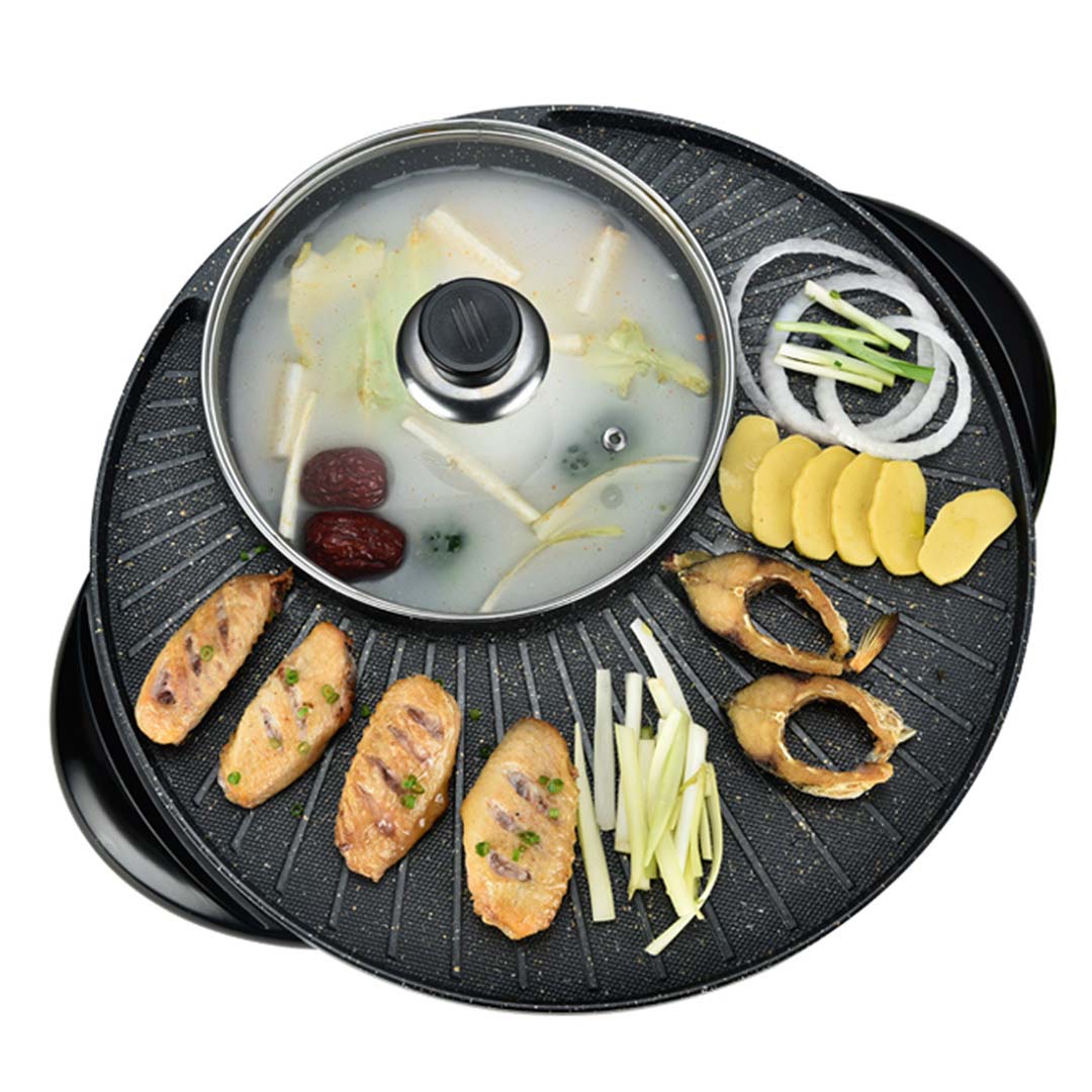 Soga 2 In 1 Electric Stone Coated Teppanyaki Grill Plate Steamboat Hotpot 3-5 Person, Home &Amp; Living, Kitchen &Amp; Dining, Cookware, Griddles &Amp; Grill Pans, ,  - Nz Depot 1