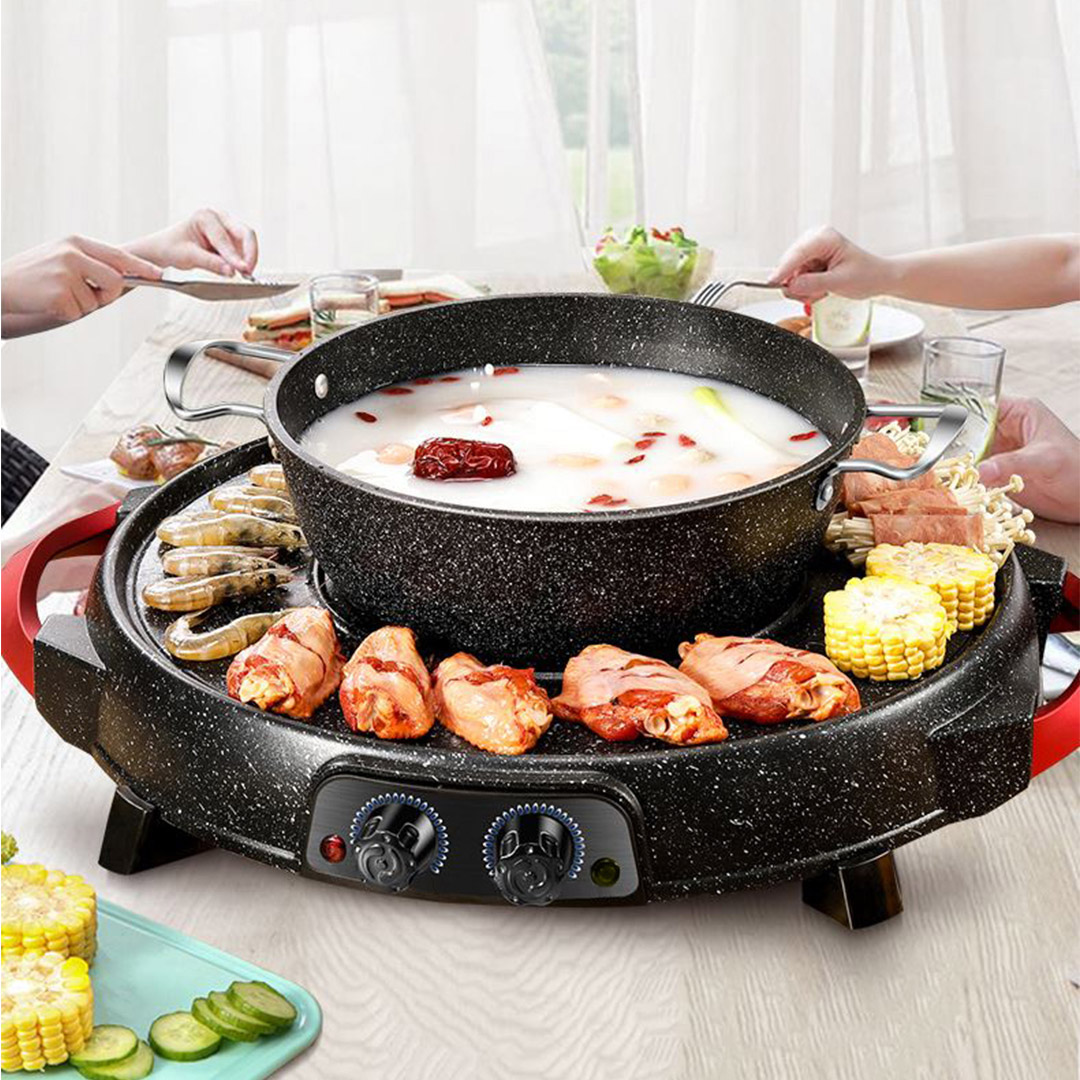 Soga 2 In 1 Electric Stone Coated Teppanyaki Grill Plate Steamboat Hotpot, Home &Amp; Living, Kitchen &Amp; Dining, Cookware, Griddles &Amp; Grill Pans, ,  - Nz Depot 5