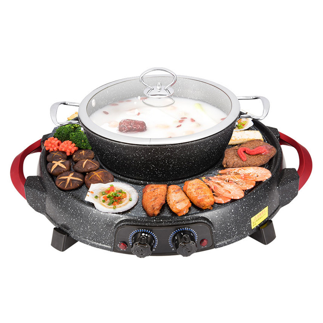 Soga 2 In 1 Electric Stone Coated Teppanyaki Grill Plate Steamboat Hotpot, Home &Amp; Living, Kitchen &Amp; Dining, Cookware, Griddles &Amp; Grill Pans, ,  - Nz Depot 1