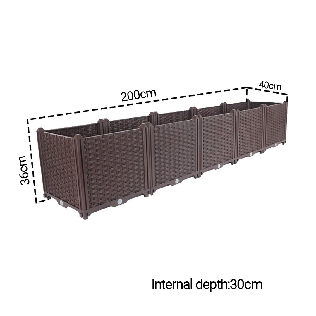 Soga 200Cm Raised Planter Box Vegetable Herb Flower Outdoor Plastic Plants Garden Bed Deepen, Garden, Tools &Amp; Hardware, Gardening &Amp; Lawn Care, Pots, Planters &Amp; Container Accessories, , ,  - Nz Depot 5