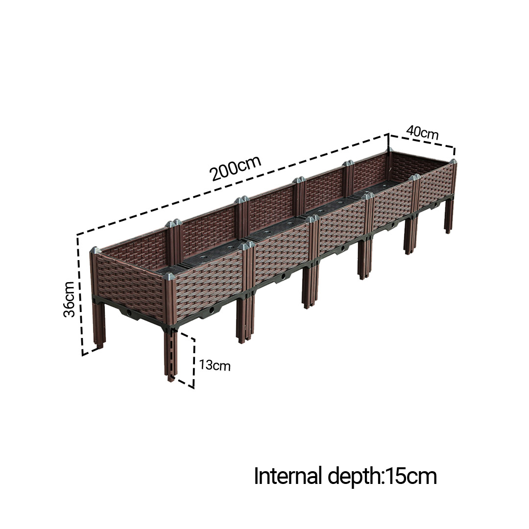 Soga 200Cm Raised Planter Box Vegetable Herb Flower Outdoor Plastic Plants Garden Bed With Legs, Garden, Tools &Amp; Hardware, Gardening &Amp; Lawn Care, Pots, Planters &Amp; Container Accessories, , ,  - Nz Depot 5