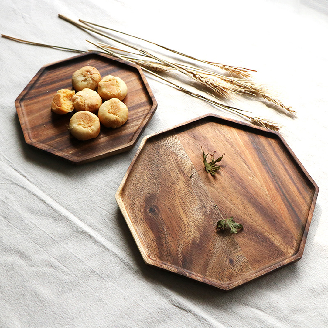 Soga 20Cm Octagon Wooden Acacia Food Serving Tray Charcuterie Board Centerpiece Home Decor, Kitchenware, Table Top, Servingware, Servingware Platter, ,  - Nz Depot 7