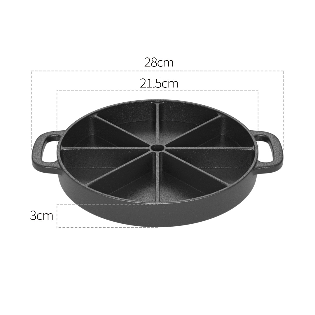 Soga 21.5Cm Round Cast Iron Baking Wedge Pan Cornbread Cake 8-Slice Baking Dish With Handle, Home &Amp; Living, Kitchen &Amp; Dining, Cookware, Frying Pans, ,  - Nz Depot 2