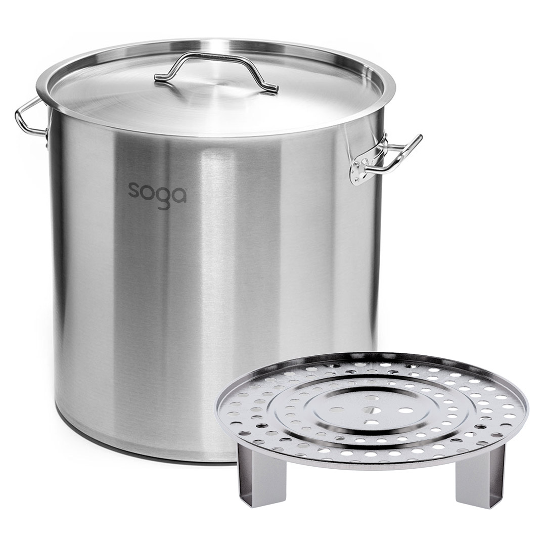 Soga 21L Stainless Steel Stock Pot With One Steamer Rack Insert Stockpot Tray, Home &Amp; Living, Kitchen &Amp; Dining, Cookware, Stock &Amp; Multi Pots, ,  - Nz Depot 1