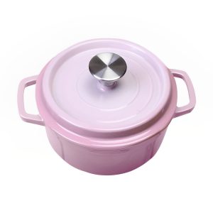 Soga 22Cm Pink Cast Iron Ceramic Stewpot Casserole Stew Cooking Pot With Lid Nz Depot - Nz Depot