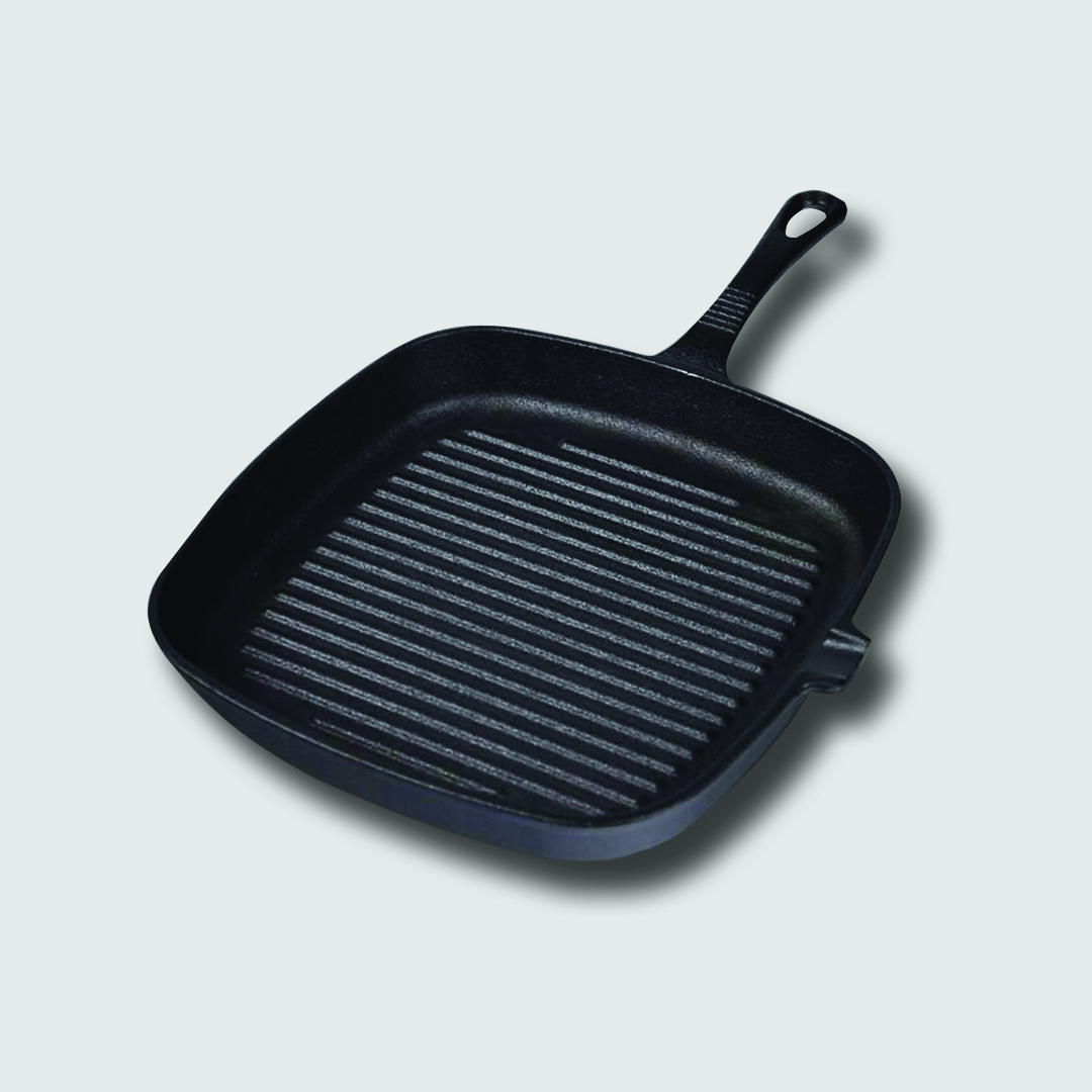 Soga 23.5Cm Square Ribbed Cast Iron Frying Pan Skillet Steak Sizzle Platter With Handle, Home &Amp; Living, Kitchen &Amp; Dining, Cookware, Frying Pans, ,  - Nz Depot 3