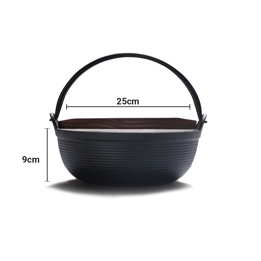 Soga 25Cm Cast Iron Japanese Style Sukiyaki Tetsu Nabe Shabu Hot Pot With Wooden Lid, Home &Amp; Living, Kitchen &Amp; Dining, Cookware, Stock &Amp; Multi Pots, ,  - Nz Depot 9