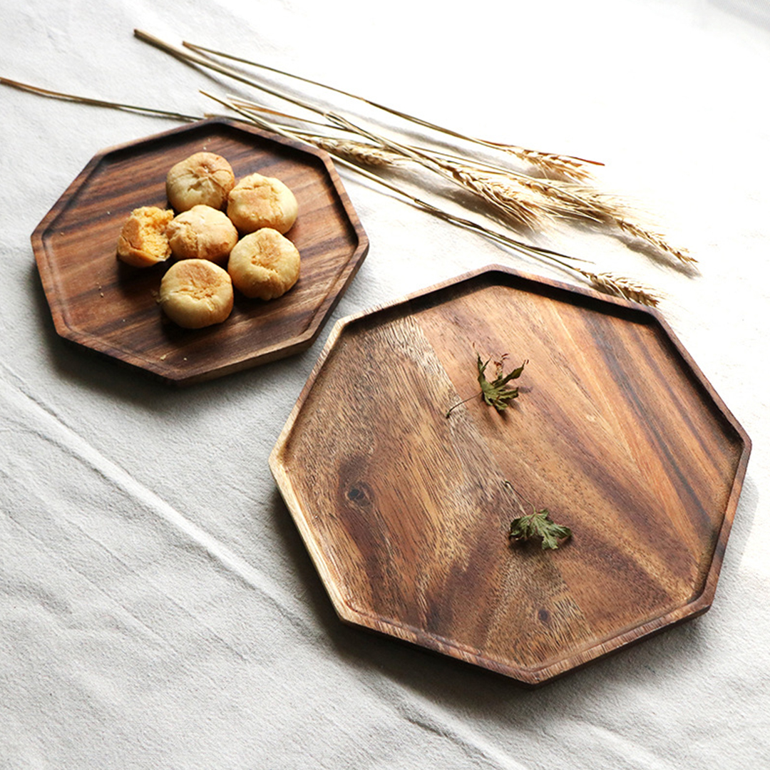 Soga 25Cm Octagon Wooden Acacia Food Serving Tray Charcuterie Board Centerpiece Home Decor, Kitchenware, Table Top, Servingware, Servingware Platter, ,  - Nz Depot 7