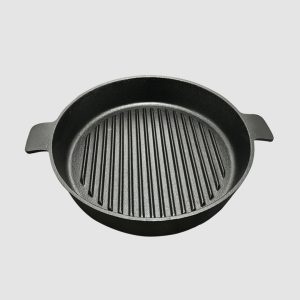 SOGA 25cm Round Ribbed Cast Iron Frying Pan Skillet Steak Sizzle Platter with Handle, Home & Living, Kitchen & Dining, Cookware, Frying Pans, ,  - NZ DEPOT 2