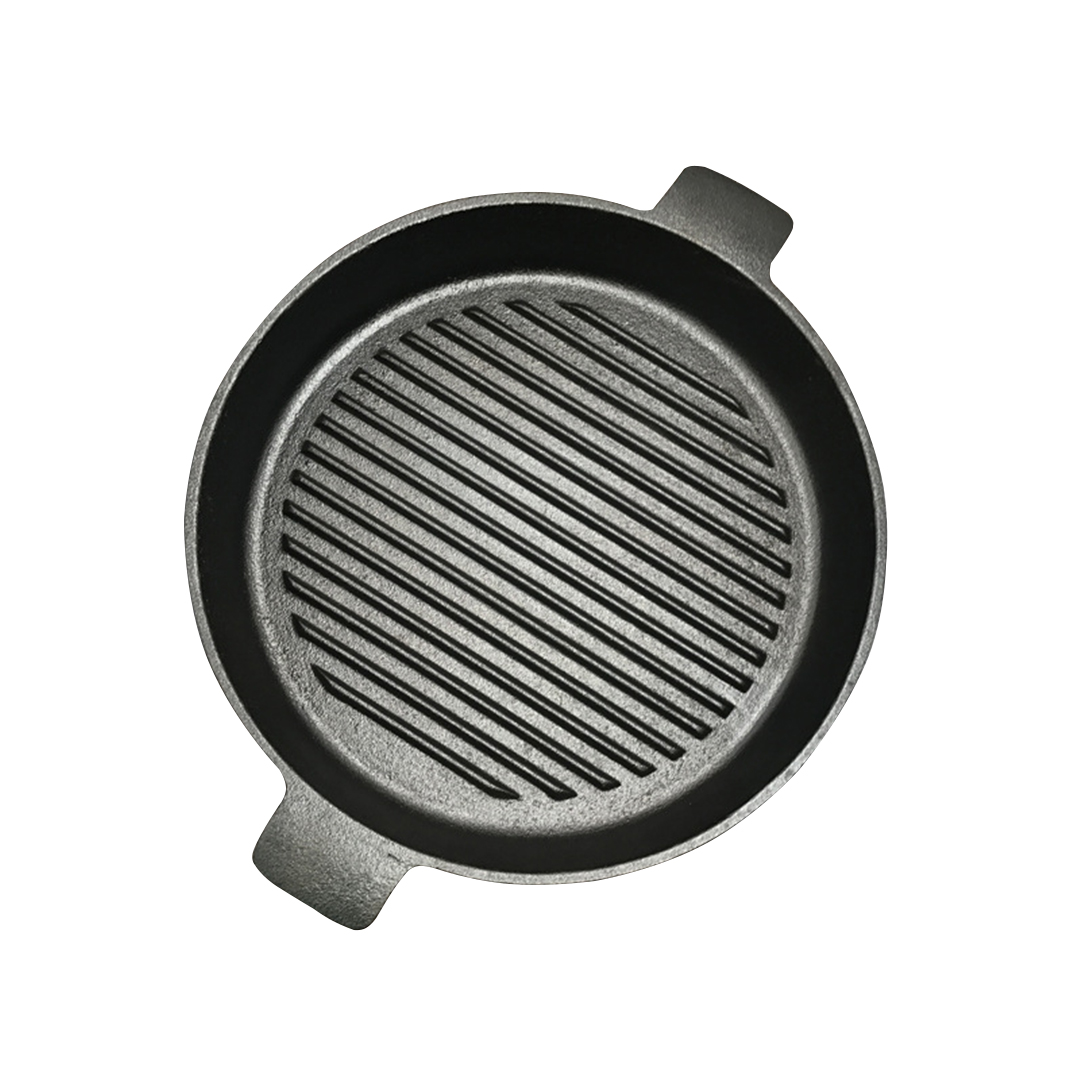 Soga 25Cm Round Ribbed Cast Iron Frying Pan Skillet Steak Sizzle Platter With Handle, Home &Amp; Living, Kitchen &Amp; Dining, Cookware, Frying Pans, ,  - Nz Depot 1