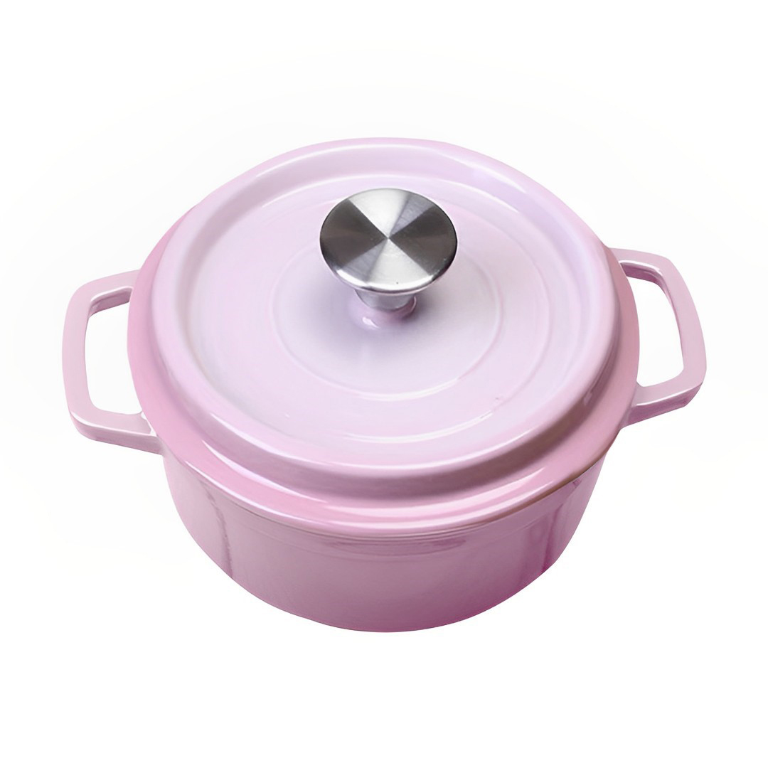 Soga 26Cm Pink Cast Iron Ceramic Stewpot Casserole Stew Cooking Pot With Lid, Home &Amp; Living, Kitchen &Amp; Dining, Cookware, Casserole Dishes, ,  - Nz Depot 1