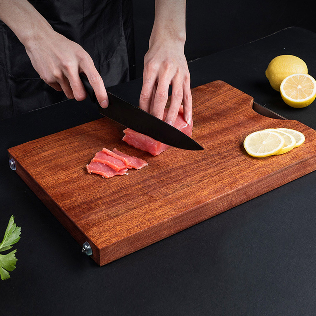 SOGA 26cm Rectangular Wooden Ebony Butcher Block Non-slip Chopping Food Serving Tray Charcuterie Board, Kitchenware, Table Top, Servingware, Servingware Platter, ,  - NZ DEPOT 4