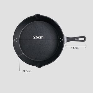 SOGA 26cm Round Cast Iron Frying Pan Skillet Steak Sizzle Platter with Handle, Home & Living, Kitchen & Dining, Cookware, Frying Pans, ,  - NZ DEPOT 2