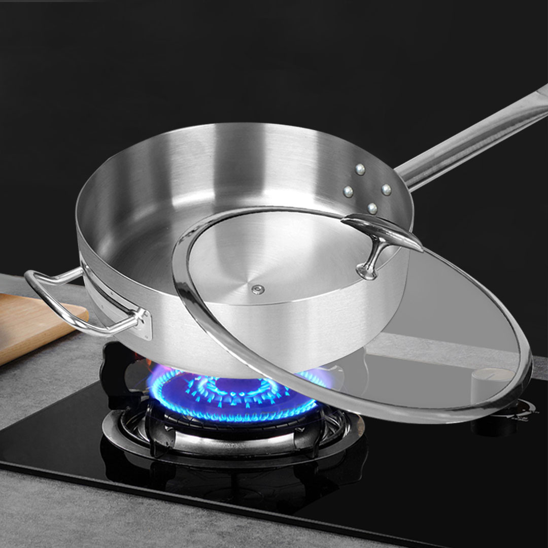 Soga 26Cm Stainless Steel Saucepan Sauce Pan With Glass Lid And Helper Handle Triple Ply Base Cookware, Home &Amp; Living, Kitchen &Amp; Dining, Cookware, Saucepans, ,  - Nz Depot 2