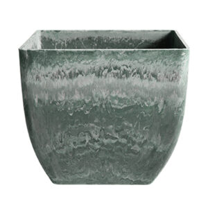 SOGA 27cm Green Grey Square Resin Plant Flower Pot in Cement Pattern Planter Cachepot for Indoor Home Office, Home & Living, Home Decor, Indoor Pots, Planters and Plant Stands, , ,  - NZ DEPOT 1