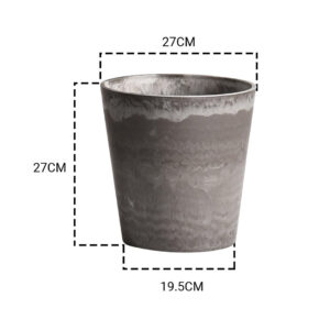 SOGA 27cm Rock Grey Round Resin Plant Flower Pot in Cement Pattern Planter Cachepot for Indoor Home Office, Home & Living, Home Decor, Indoor Pots, Planters and Plant Stands, , ,  - NZ DEPOT 2