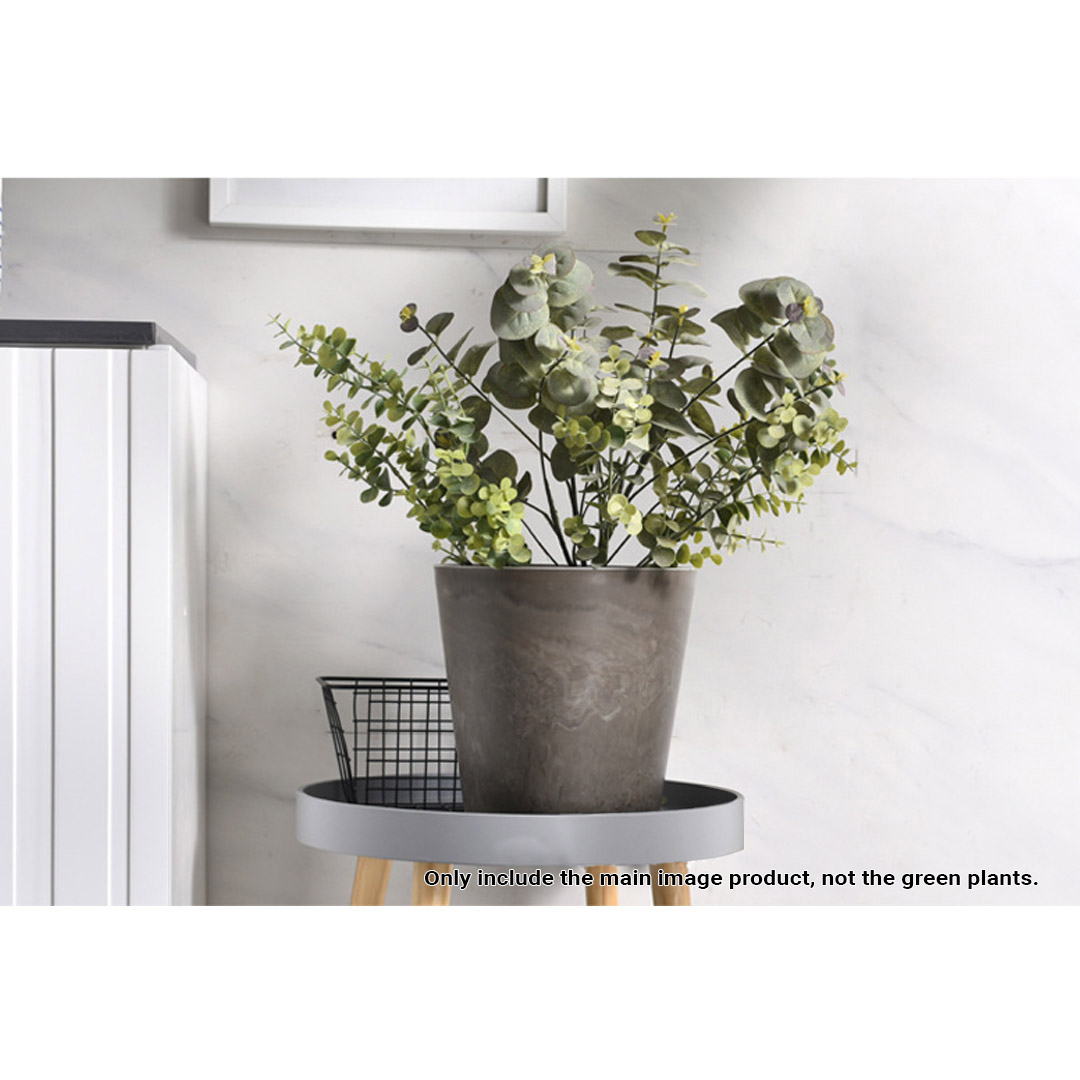 Soga 27Cm Rock Grey Round Resin Plant Flower Pot In Cement Pattern Planter Cachepot For Indoor Home Office, Home &Amp; Living, Home Decor, Indoor Pots, Planters And Plant Stands, , ,  - Nz Depot 4