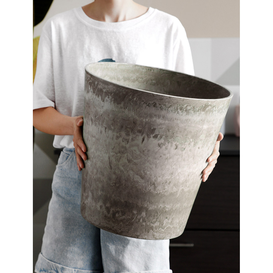 Soga 27Cm Rock Grey Round Resin Plant Flower Pot In Cement Pattern Planter Cachepot For Indoor Home Office, Home &Amp; Living, Home Decor, Indoor Pots, Planters And Plant Stands, , ,  - Nz Depot 5