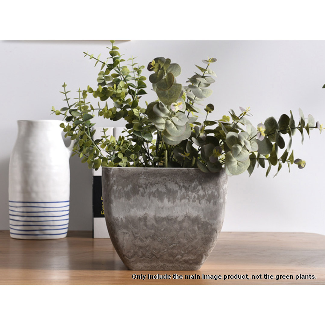 Soga 27Cm Rock Grey Square Resin Plant Flower Pot In Cement Pattern Planter Cachepot For Indoor Home Office, Home &Amp; Living, Home Decor, Indoor Pots, Planters And Plant Stands, , ,  - Nz Depot 4