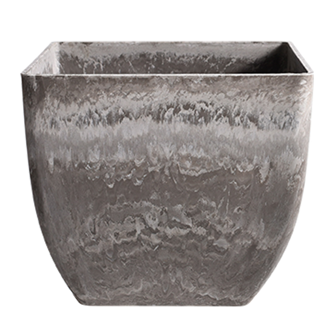 Soga 27Cm Rock Grey Square Resin Plant Flower Pot In Cement Pattern Planter Cachepot For Indoor Home Office, Home &Amp; Living, Home Decor, Indoor Pots, Planters And Plant Stands, , ,  - Nz Depot 1