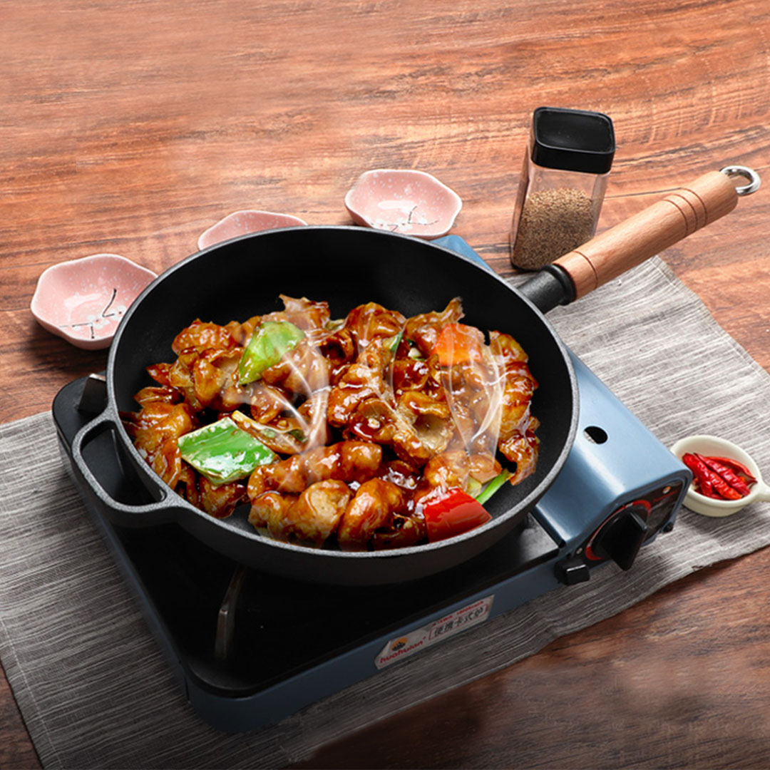 Soga 27Cm Round Cast Iron Frying Pan Skillet Steak Sizzle Platter With Helper Handle, Home &Amp; Living, Kitchen &Amp; Dining, Cookware, Frying Pans, ,  - Nz Depot 8