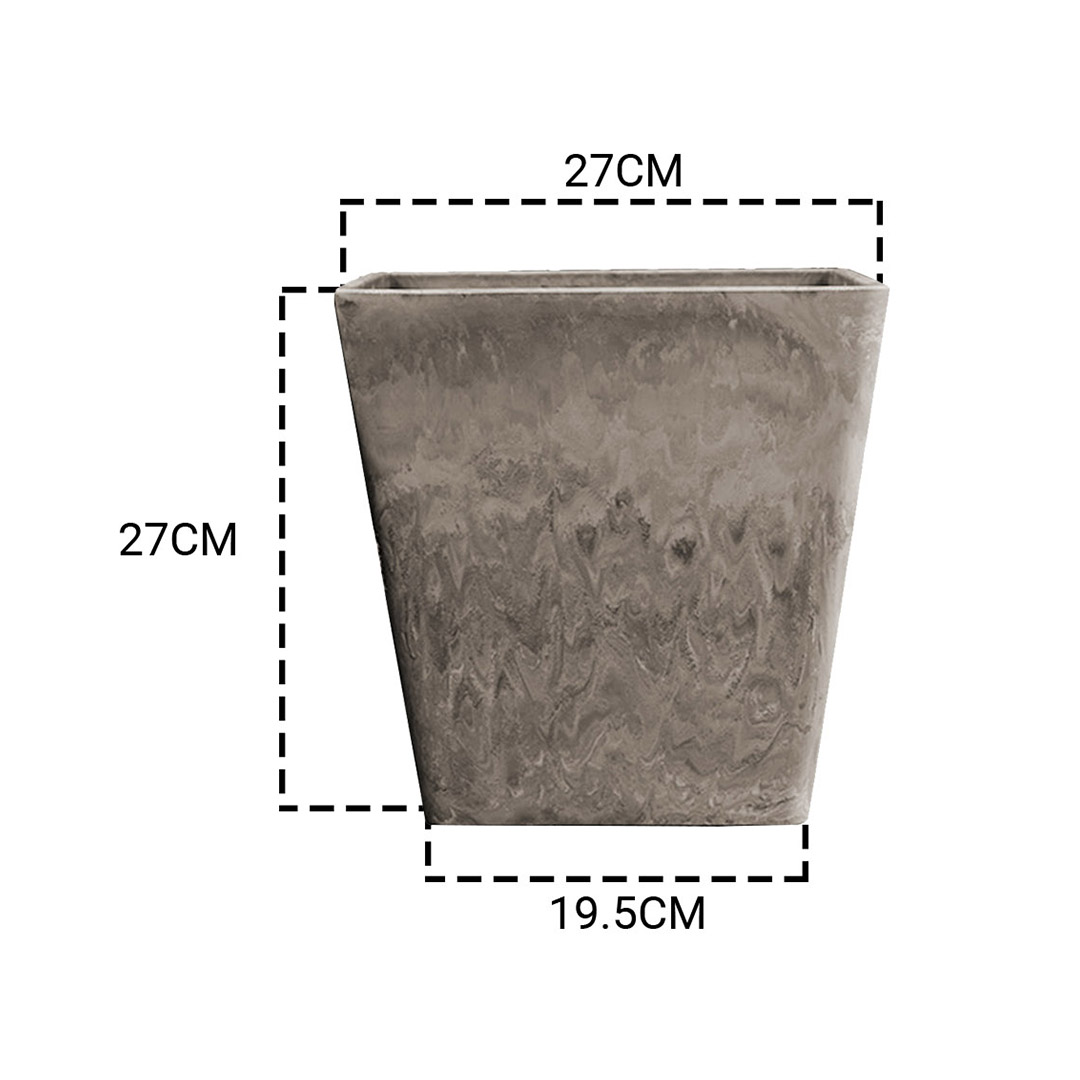 Soga 27Cm Sand Grey Square Resin Plant Flower Pot In Cement Pattern Planter Cachepot For Indoor Home Office, Home &Amp; Living, Home Decor, Indoor Pots, Planters And Plant Stands, , ,  - Nz Depot 2