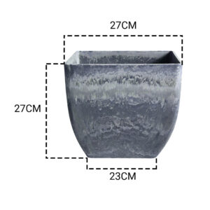 SOGA 27cm Weathered Grey Square Resin Plant Flower Pot in Cement Pattern Planter Cachepot for Indoor Home Office, Home & Living, Home Decor, Indoor Pots, Planters and Plant Stands, , ,  - NZ DEPOT 2