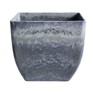 SOGA 27cm Weathered Grey Square Resin Plant Flower Pot in Cement Pattern Planter Cachepot for Indoor Home Office, Home & Living, Home Decor, Indoor Pots, Planters and Plant Stands, , ,  - NZ DEPOT 1