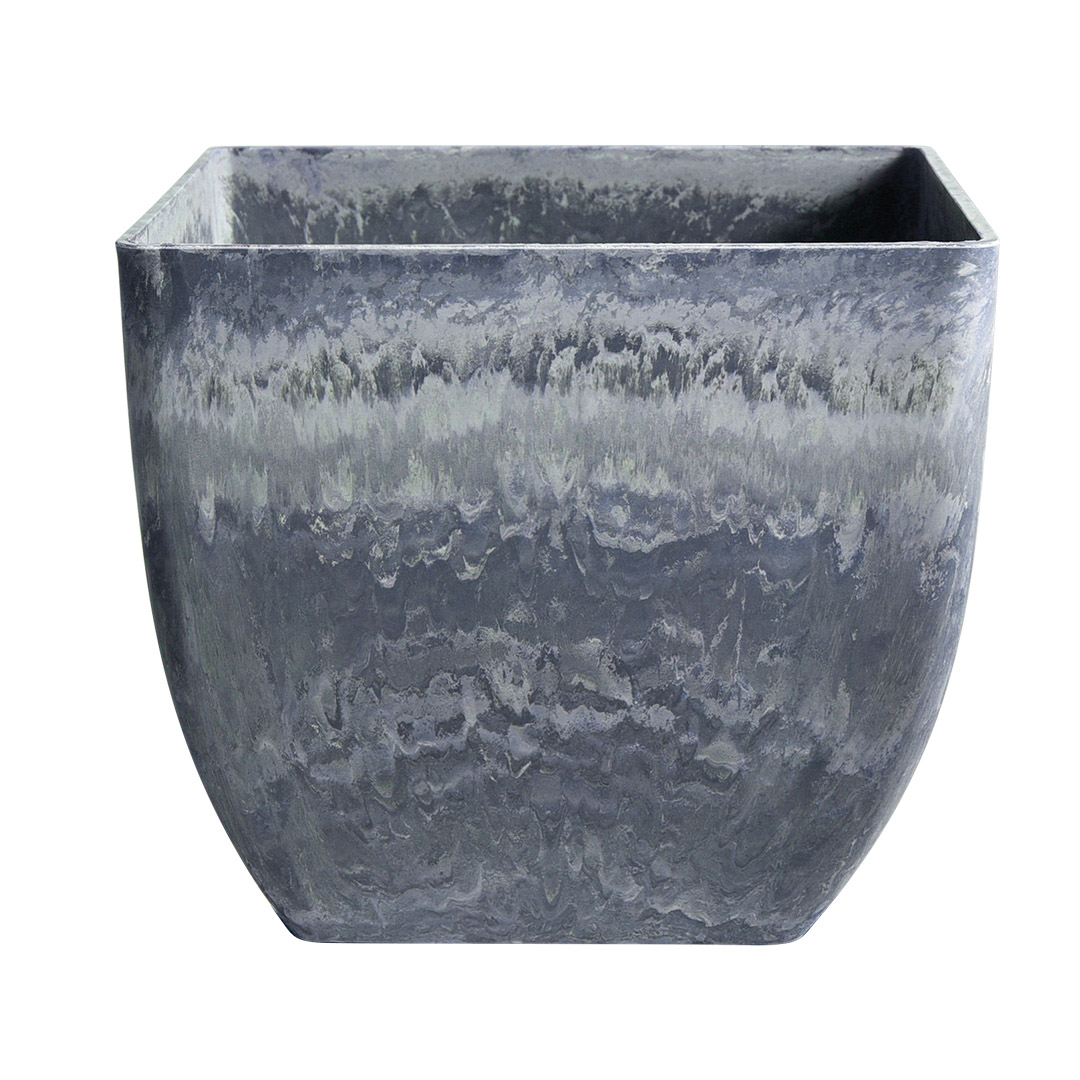 Soga 27Cm Weathered Grey Square Resin Plant Flower Pot In Cement Pattern Planter Cachepot For Indoor Home Office, Home &Amp; Living, Home Decor, Indoor Pots, Planters And Plant Stands, , ,  - Nz Depot 1