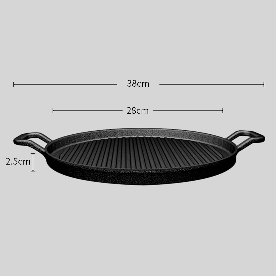 Soga 28Cm Ribbed Cast Iron Frying Pan Skillet Coating Steak Sizzle Platter, Home &Amp; Living, Kitchen &Amp; Dining, Cookware, Frying Pans, ,  - Nz Depot 5