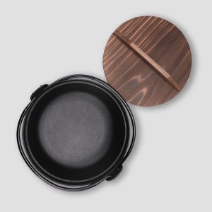 SOGA 29cm Cast Iron Japanese Style Sukiyaki Tetsu Nabe Shabu Hot Pot with Wooden Lid, home & living, kitchen & dining, cookware, stock & multi pots, ,  - NZ DEPOT 2