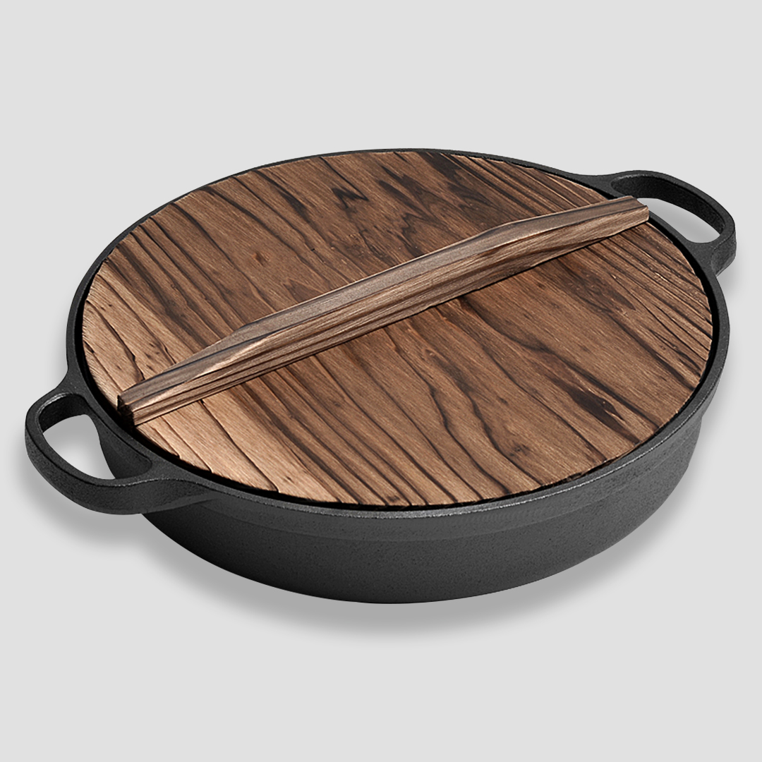 Soga 29Cm Round Cast Iron Pre-Seasoned Deep Baking Pizza Frying Pan Skillet With Wooden Lid, Home &Amp; Living, Kitchen &Amp; Dining, Cookware, Frying Pans, ,  - Nz Depot 3