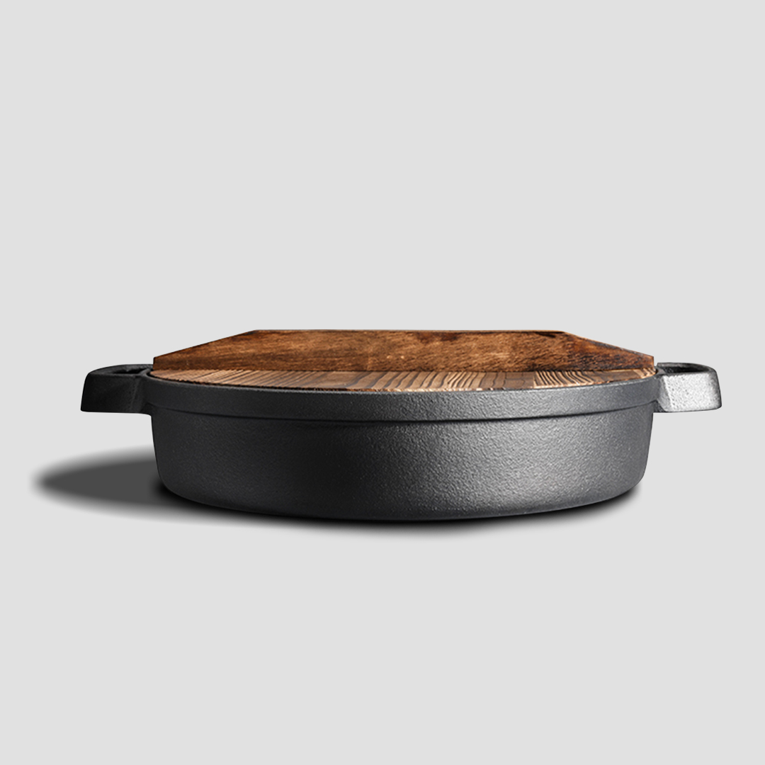 Soga 29Cm Round Cast Iron Pre-Seasoned Deep Baking Pizza Frying Pan Skillet With Wooden Lid, Home &Amp; Living, Kitchen &Amp; Dining, Cookware, Frying Pans, ,  - Nz Depot 4