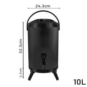 SOGA 2X 10L Stainless Steel Insulated Milk Tea Barrel Hot and Cold Beverage Dispenser Container with Faucet Black, Home & Living, Kitchen & Dining, Barware, Spirit Dispensers, ,  - NZ DEPOT 2