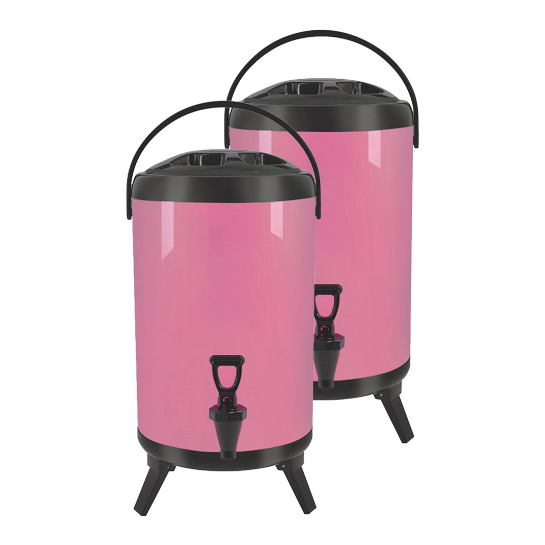 Soga 2X 10L Stainless Steel Insulated Milk Tea Barrel Hot And Cold Beverage Dispenser Container With Faucet Pink, Home &Amp; Living, Kitchen &Amp; Dining, Barware, Spirit Dispensers, ,  - Nz Depot 1