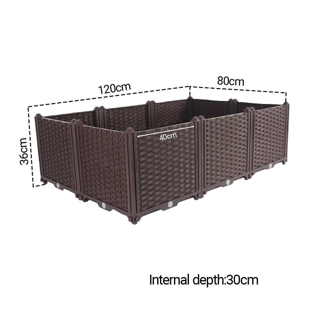 Soga 2X 120Cm Raised Planter Box Vegetable Herb Flower Outdoor Plastic Plants Garden Bed Deepen, Garden, Tools &Amp; Hardware, Gardening &Amp; Lawn Care, Pots, Planters &Amp; Container Accessories, , ,  - Nz Depot 5