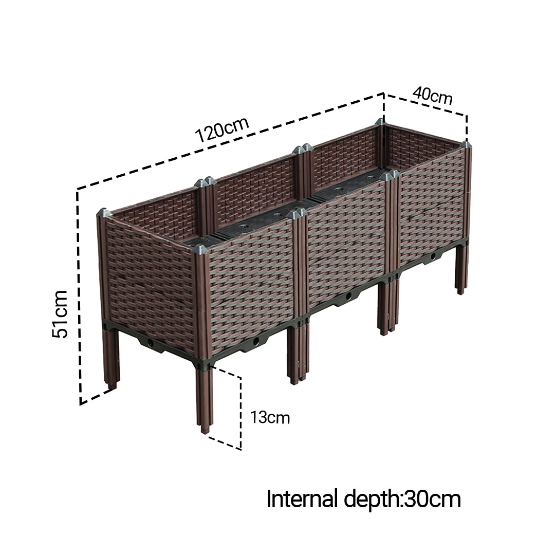 Soga 2X 120Cm Raised Planter Box Vegetable Herb Flower Outdoor Plastic Plants Garden Bed With Legs Deepen, Garden, Tools &Amp; Hardware, Gardening &Amp; Lawn Care, Pots, Planters &Amp; Container Accessories, , ,  - Nz Depot 5