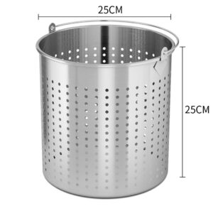 SOGA 2X 12L 18/10 Stainless Steel Perforated Stockpot Basket Pasta Strainer with Handle, home & living, kitchen & dining, cookware, stock & multi pots, ,  - NZ DEPOT 2