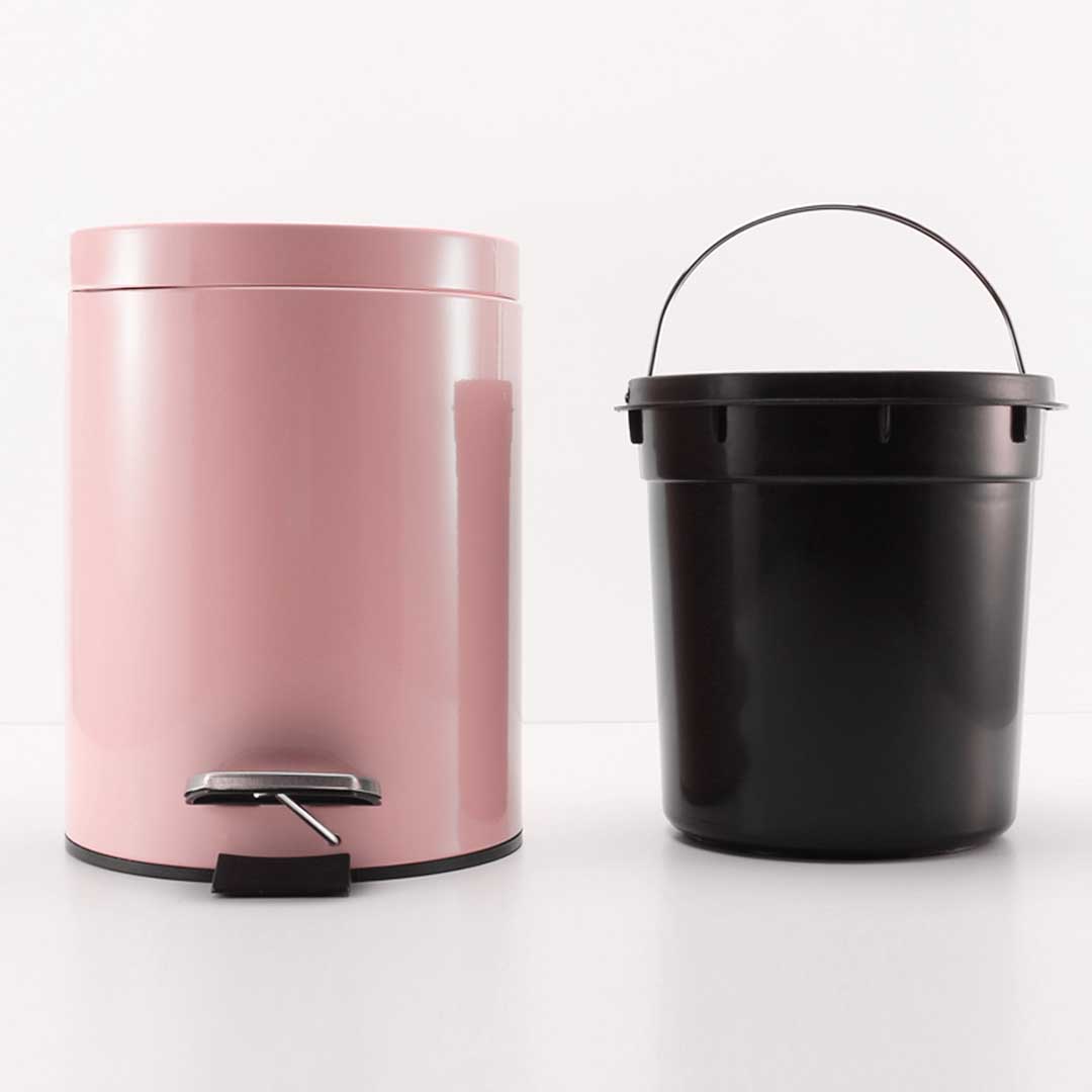 SOGA 2X 12L Foot Pedal Stainless Steel Rubbish Recycling Garbage Waste Trash Bin Round Pink, Home & Living, Kitchen & Dining, Kitchen Storage, Kitchen Bins, ,  - NZ DEPOT 4