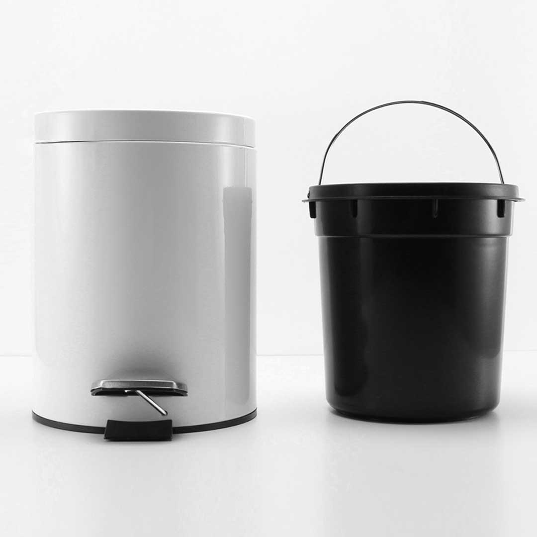 SOGA 2X 12L Foot Pedal Stainless Steel Rubbish Recycling Garbage Waste Trash Bin Round White, Home & Living, Kitchen & Dining, Kitchen Storage, Kitchen Bins,  - NZ DEPOT 4